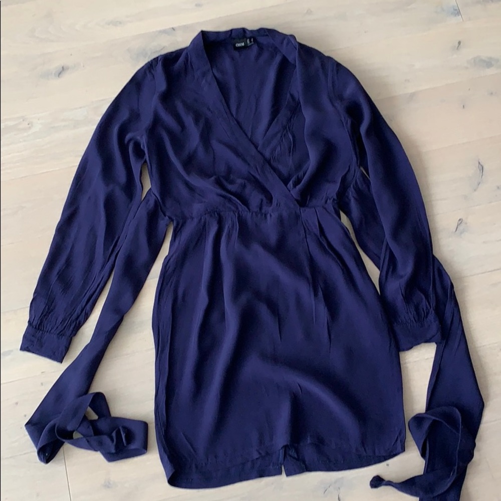 ASOS purple dress with tie